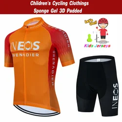 Summer INEOS Cycling Jersey Set Children Short Sleeves Cycling Clothing Maillot Racing Sport Jersey Cycling Boys Girls Bike Wear