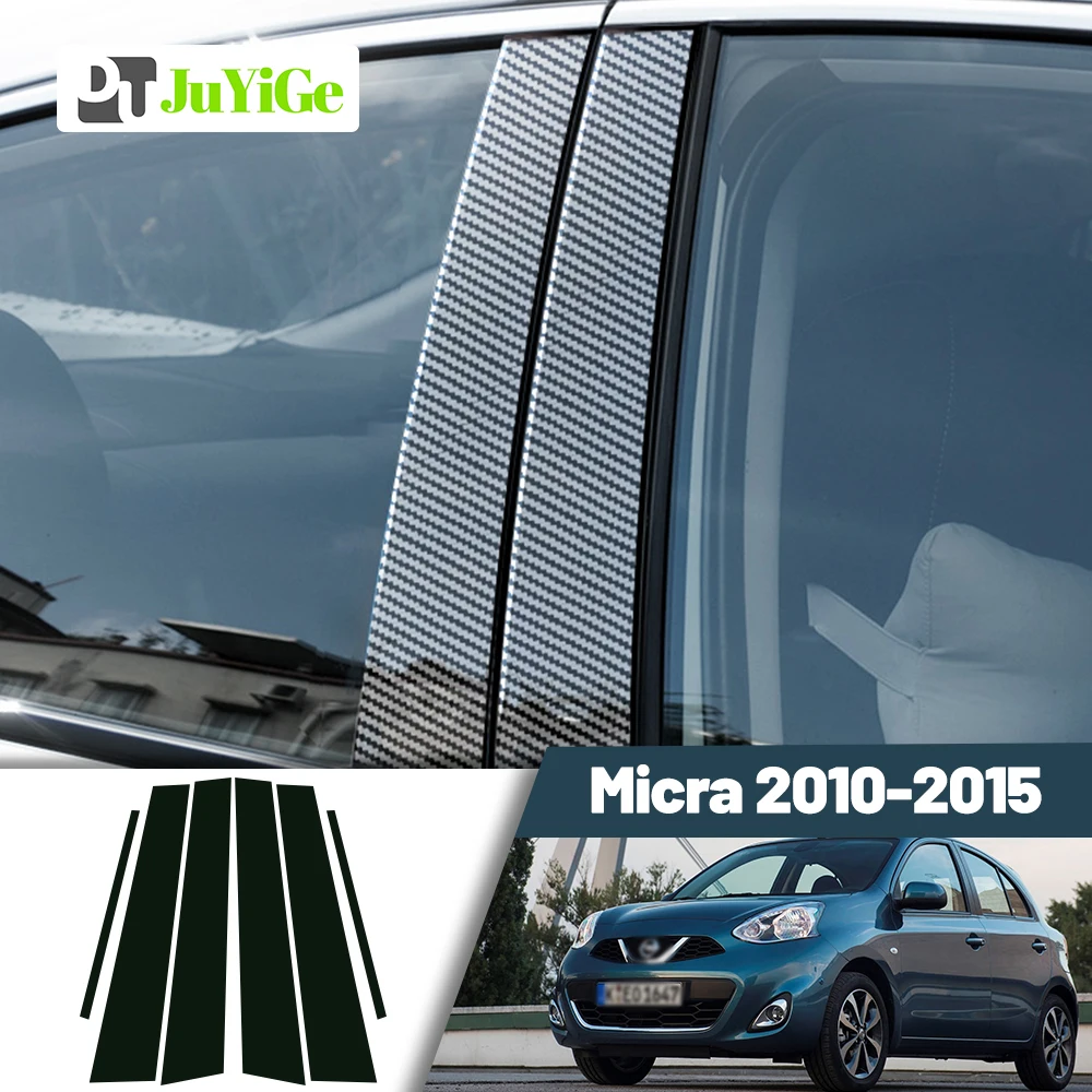 

Glossy Black Carbon Fiber Window Door Deal B C Pillar Post Cover Sticker For Nissan Micra 2010-2015 2011 2012 2013 2014