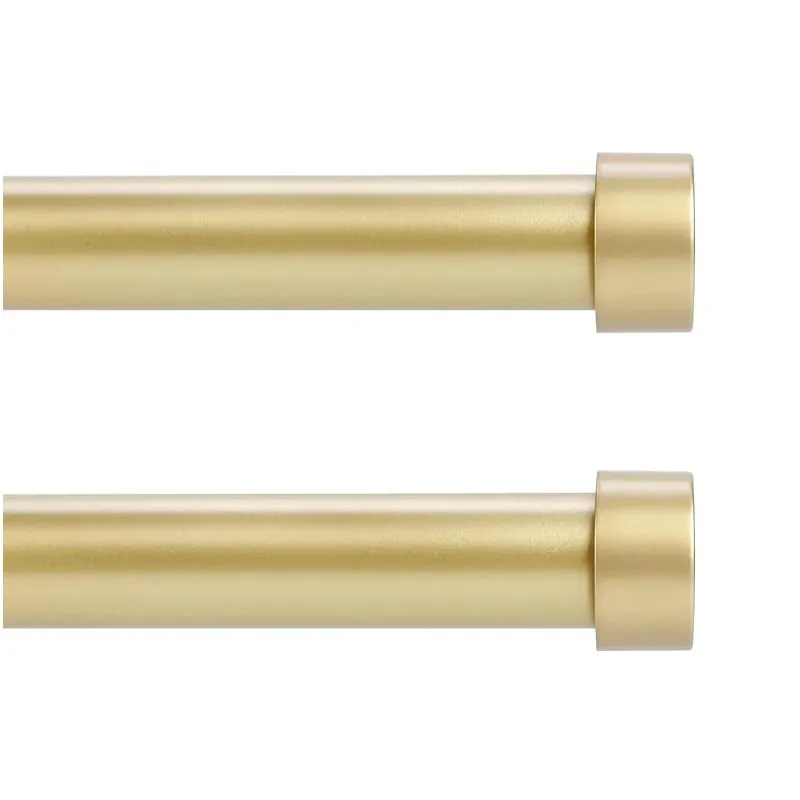 extensivel ouro cortina rod conjunto com end cap polo de cortina ajustavel modernos hastes simples 32 a 79 polegada 01