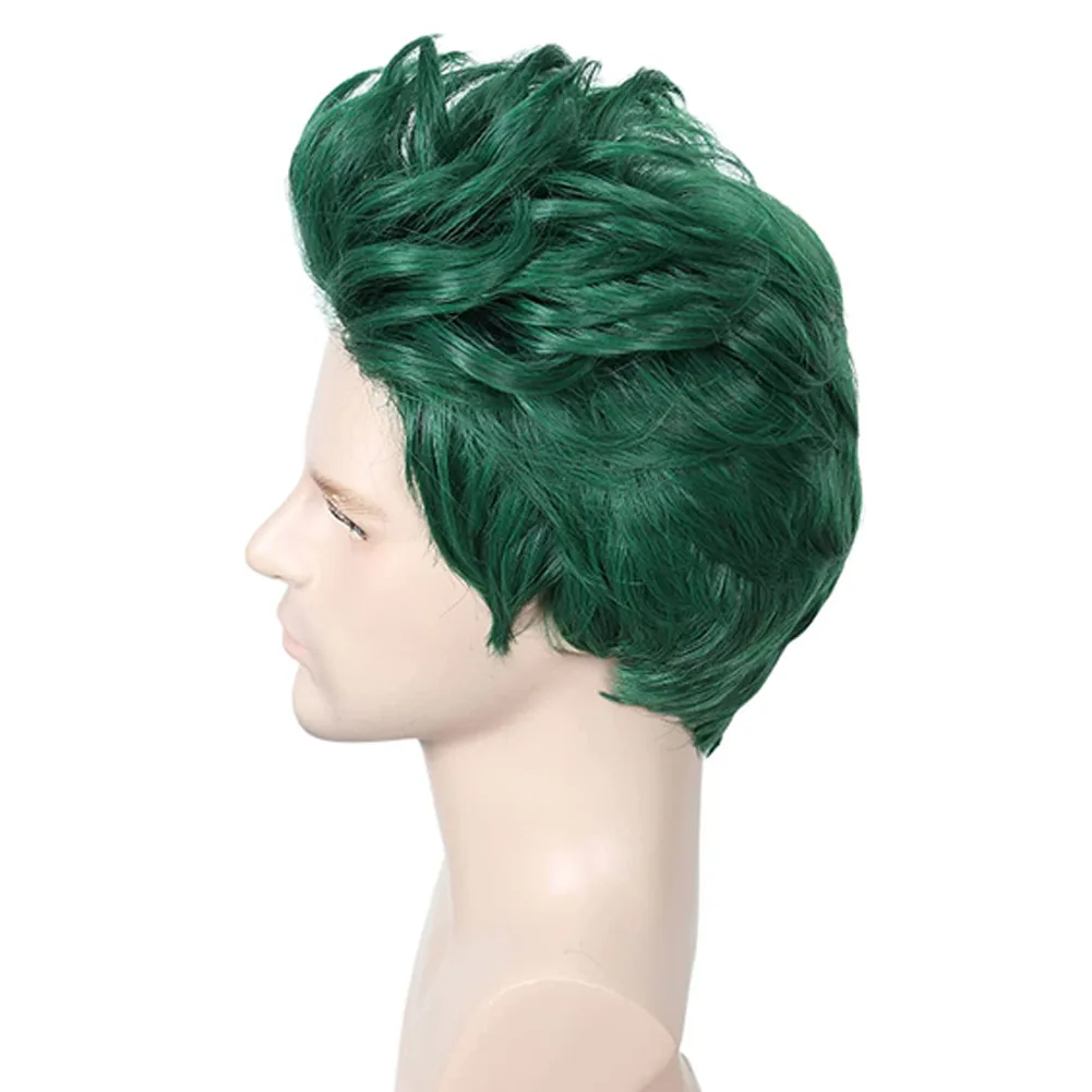 Zed Cosplay Wigs Movie Zombies 3 Cosplay Costume Accessories Men Roleplay Fantasia Supplies Green Hair Halloween Party Headwear