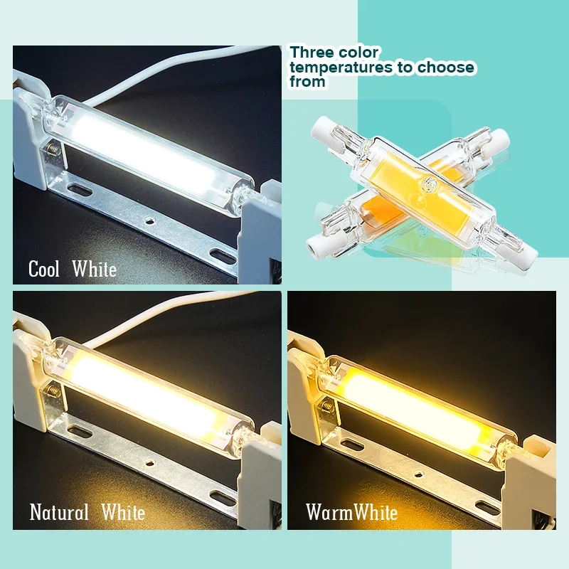 R7S LED Glass Tube 78mm 118mm COB Bulb 5W 10W 20W r7s Lampada Corn Lamp J78 J118 AC220V 110V Energooszczędna Zastąp Światło Halogenowe