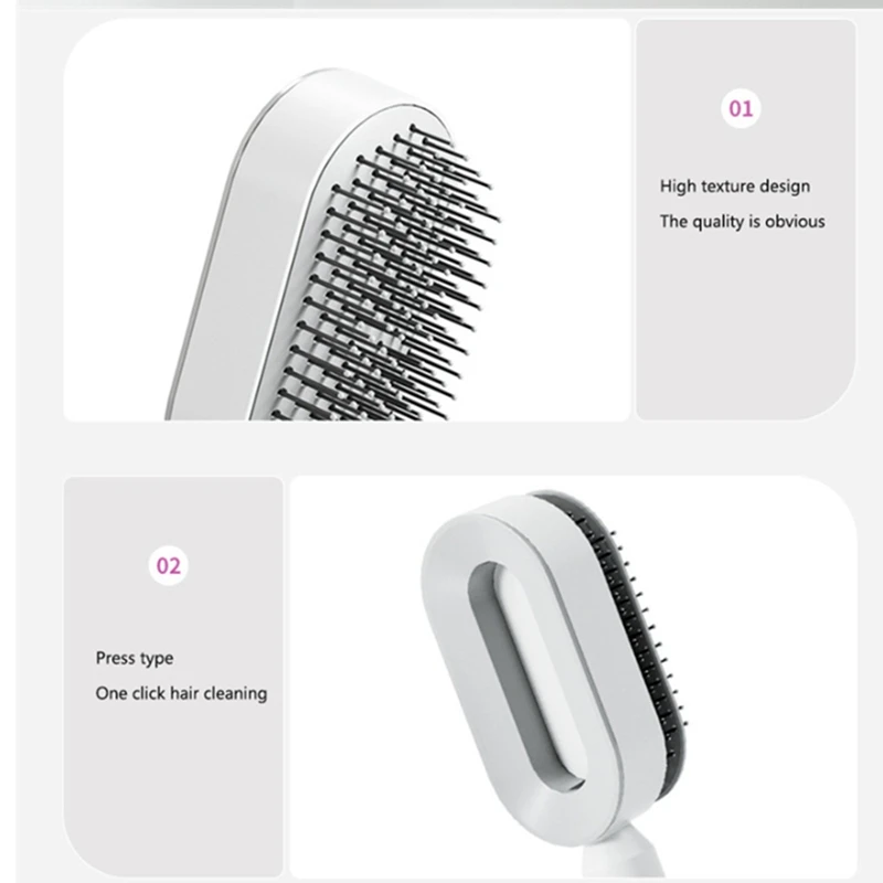 One-Key Cleaning Hair Loss  Brush Massage Scalp Comb Anti-Static Hair Brush Hair Styling Tools For Women C