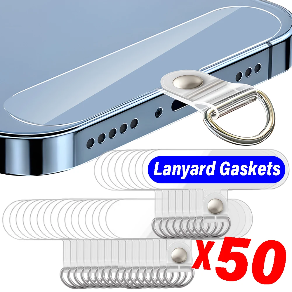 

1-50Pcs Transparent Card Wrist Cord Straps Patchs Tether Tabs Universal Detachable Phone Lanyard Clips for Samsung Iphone Huawei