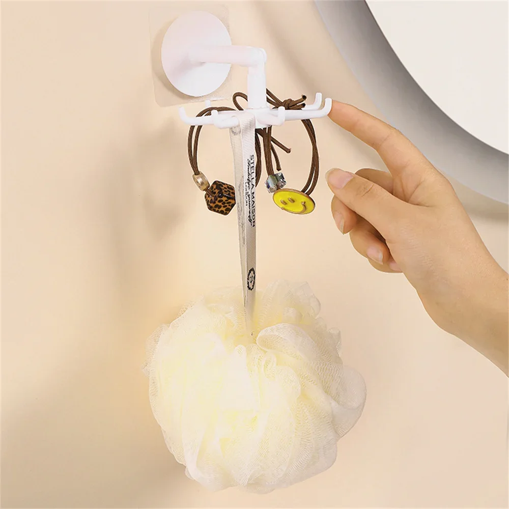 Upgraded Multi-function Rotatable 7-claw Hook 360 ° Seamless Punch Free Hook Kitchen Storage Hook Self Adhesive Bath Hooks