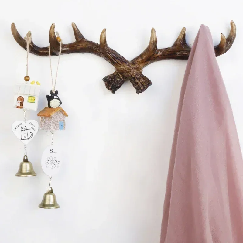 Deer Antler,Sculpture,Wall Decor,40*13.5cm,Decorative Hanger,Vintage Style,Home Decoration,Office,Shop,Keys Coat Hanging Hook