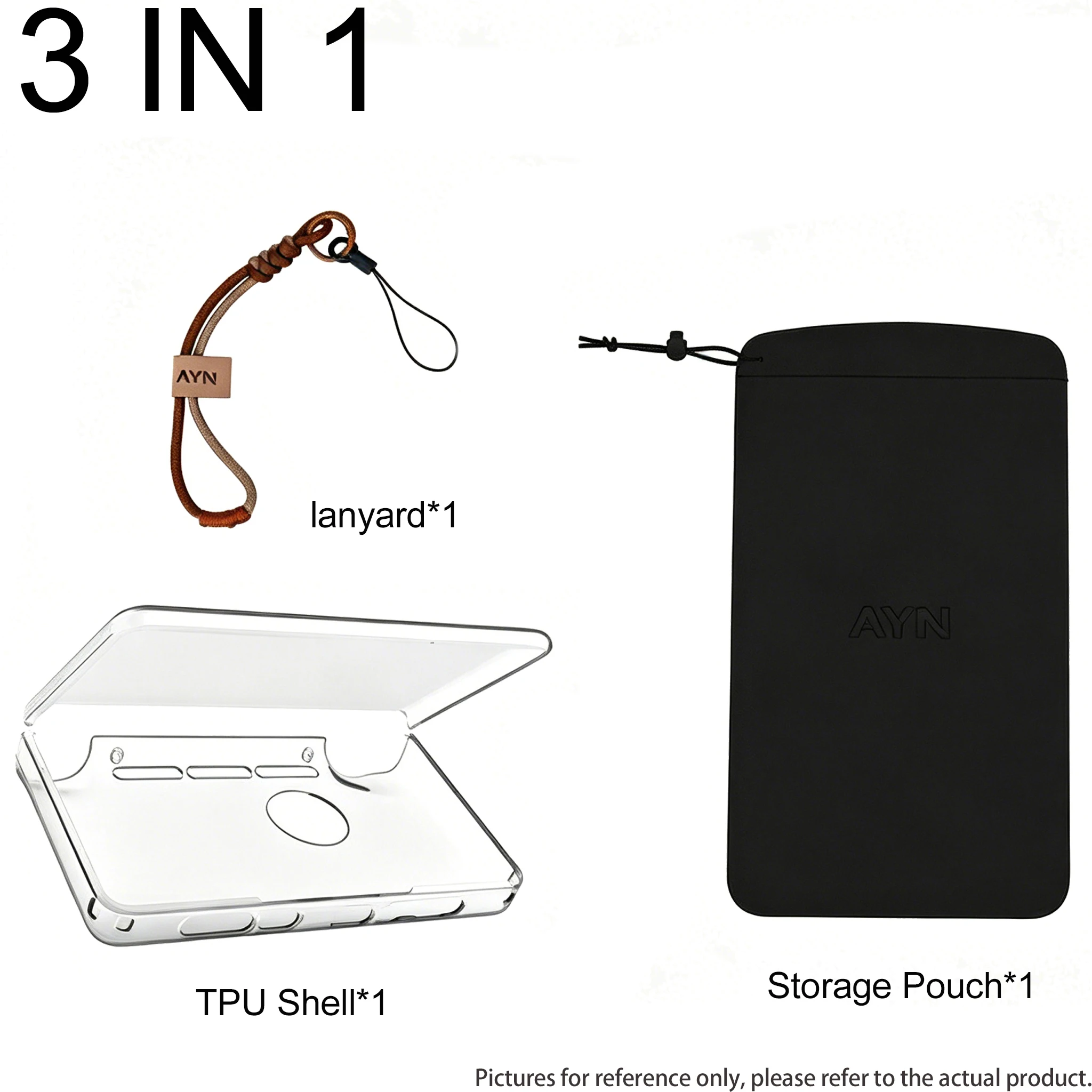 AYN THOR Dual Screen Flip Up Handheld-Gerät, Gaming-Zubehör, Schutzhülle, Aufbewahrungstasche, Umhängeband, weiche Tasche für AYN THOR Custom