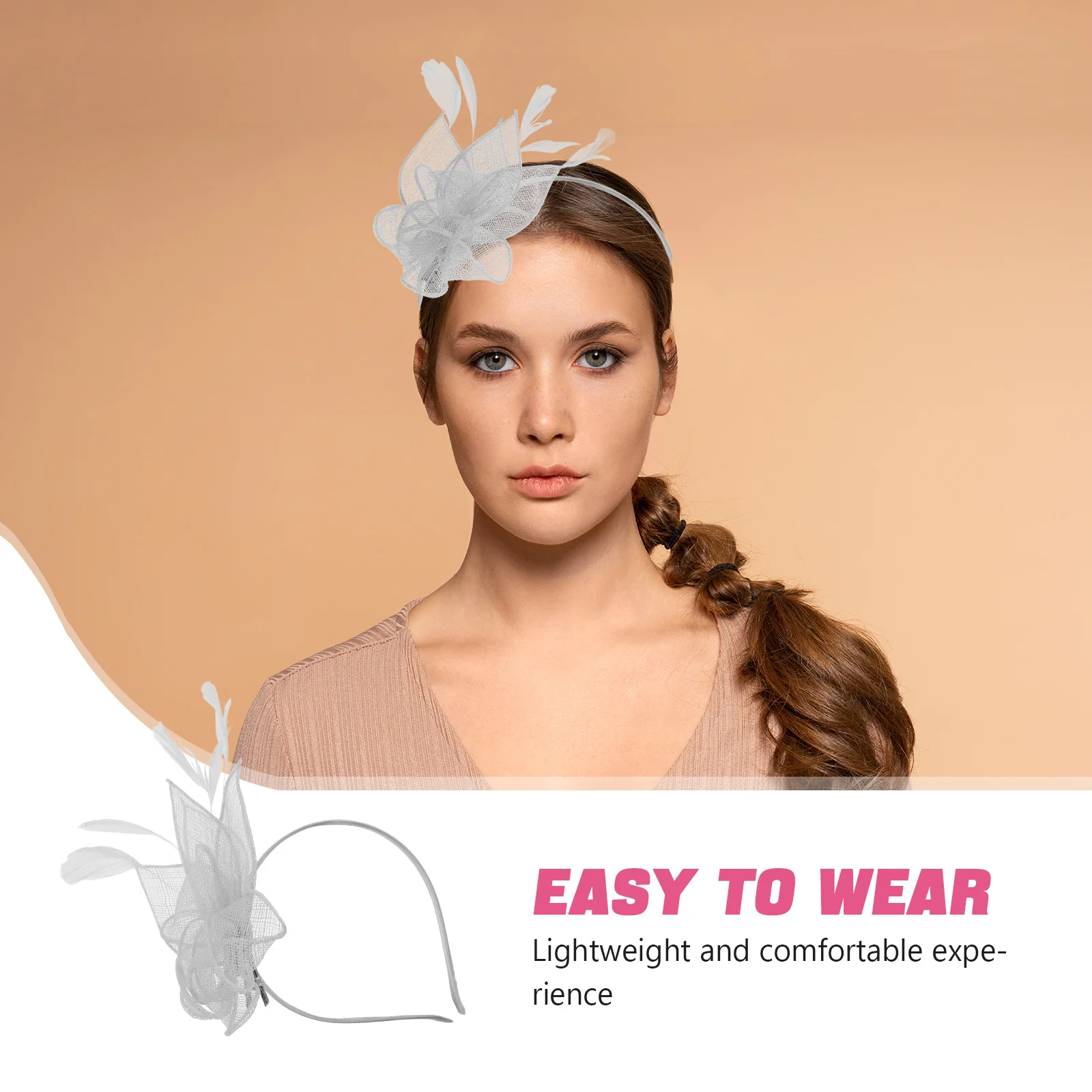 

Fascinator Hats Hairband Clip Vintage Style Tea Party Hat Traveling Party Yarn Beanie Hair Cards