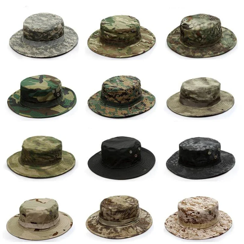 Airsoft Tactical Sniper Camouflage Boonie Hats Nepalese Cap Fishing Hat Men\'s Sunscreen Sombrero Hunting Camping