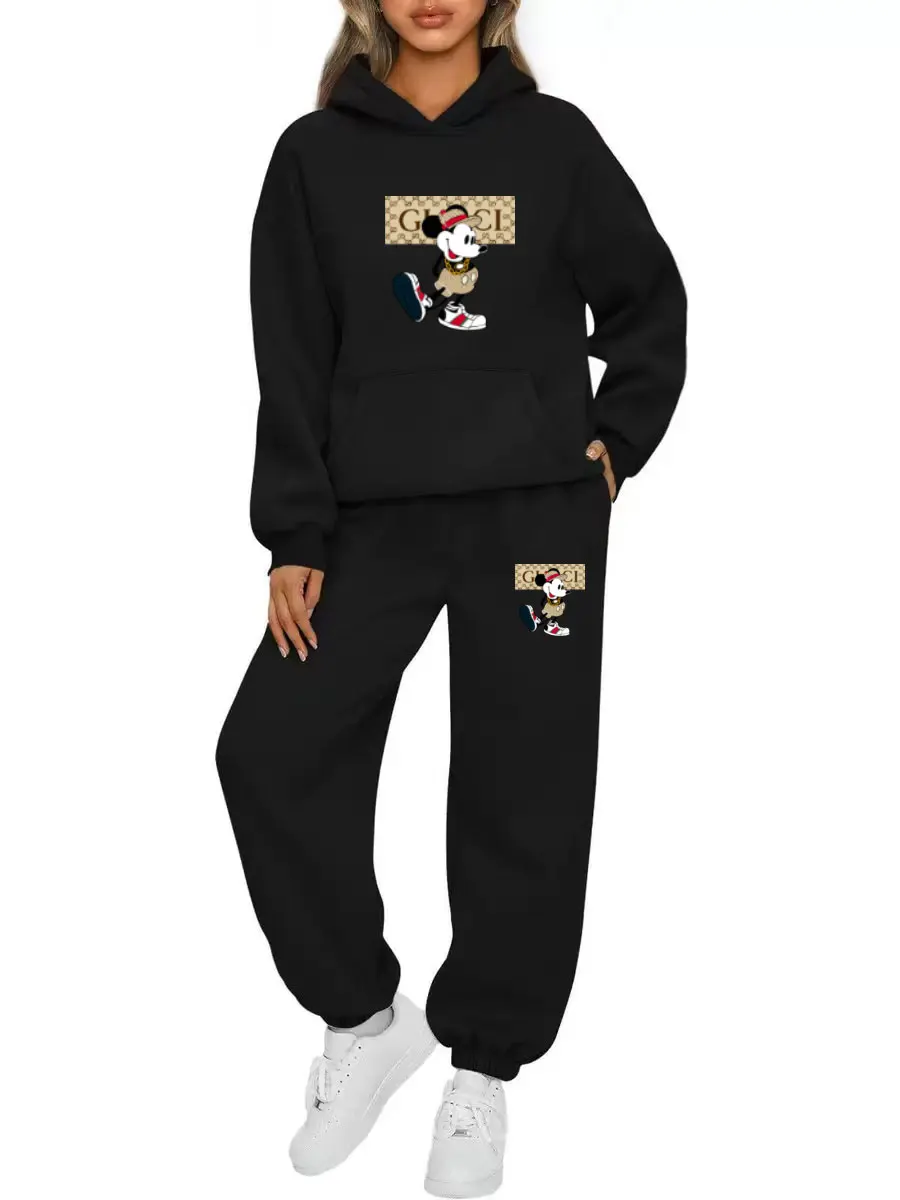 

2025 Spring/Autumn New Disney Brand Printed Sportswear Women's Hoodie Pants Fashion Casual Daily Sportswear Women's Wear