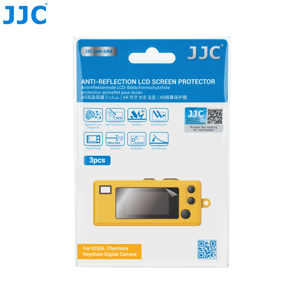 JJC 3 Pack AR Anti-Reflective Screen Protector for KODAK Charmera Keychain Digital Camera Accessories Anti-Scrach Anti-Bubble