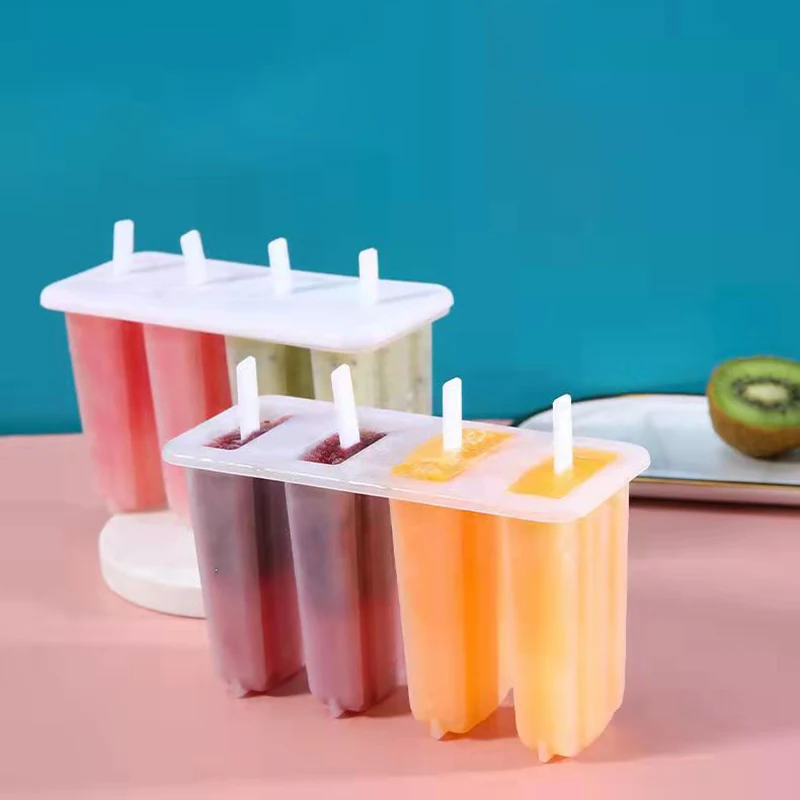 New Summer Hot Sales Ice Cream Tools With Wooden Sticks Silicone Popsicle Molds Custom Mini Silicone Ice Cream Popsicle Mold