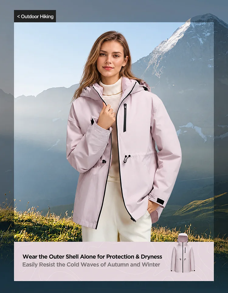 Semir Down Jacket Women 2026 New Two-Piece Three-in-One Outdoor Travel Daily Waterproof Oil-proof Stain-proof Woman Winter Coat