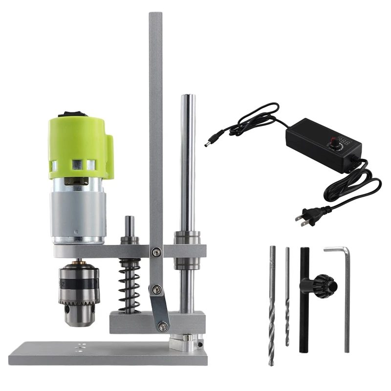 

US Plug,Mini Bench Drill Desktop Electric Drill Variable Speed Drilling Machine Drill Chuck Wood Drilling PCB Drilling