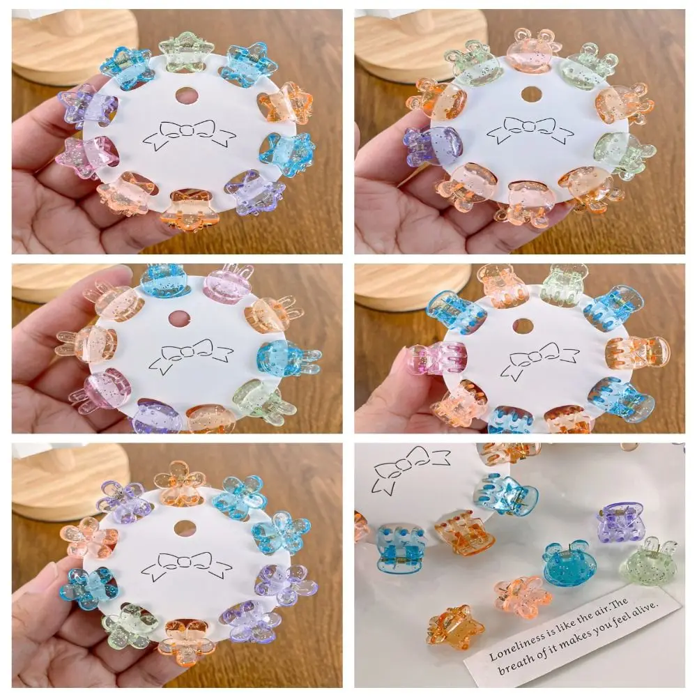 Hair Accessories Mini Hair Claw Transparent Hair Clip Star Hair Crab Clip Barrettes Candy Color Flower Mini Hair Claw Wedding