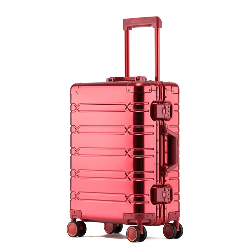 SUSHIMU Trolley-Koffer aus Vollaluminium-Magnesium-Legierung, Spinnerrad, Koffer aus Aluminiumlegierung, Box, Passwort-Boarding-Koffer 7