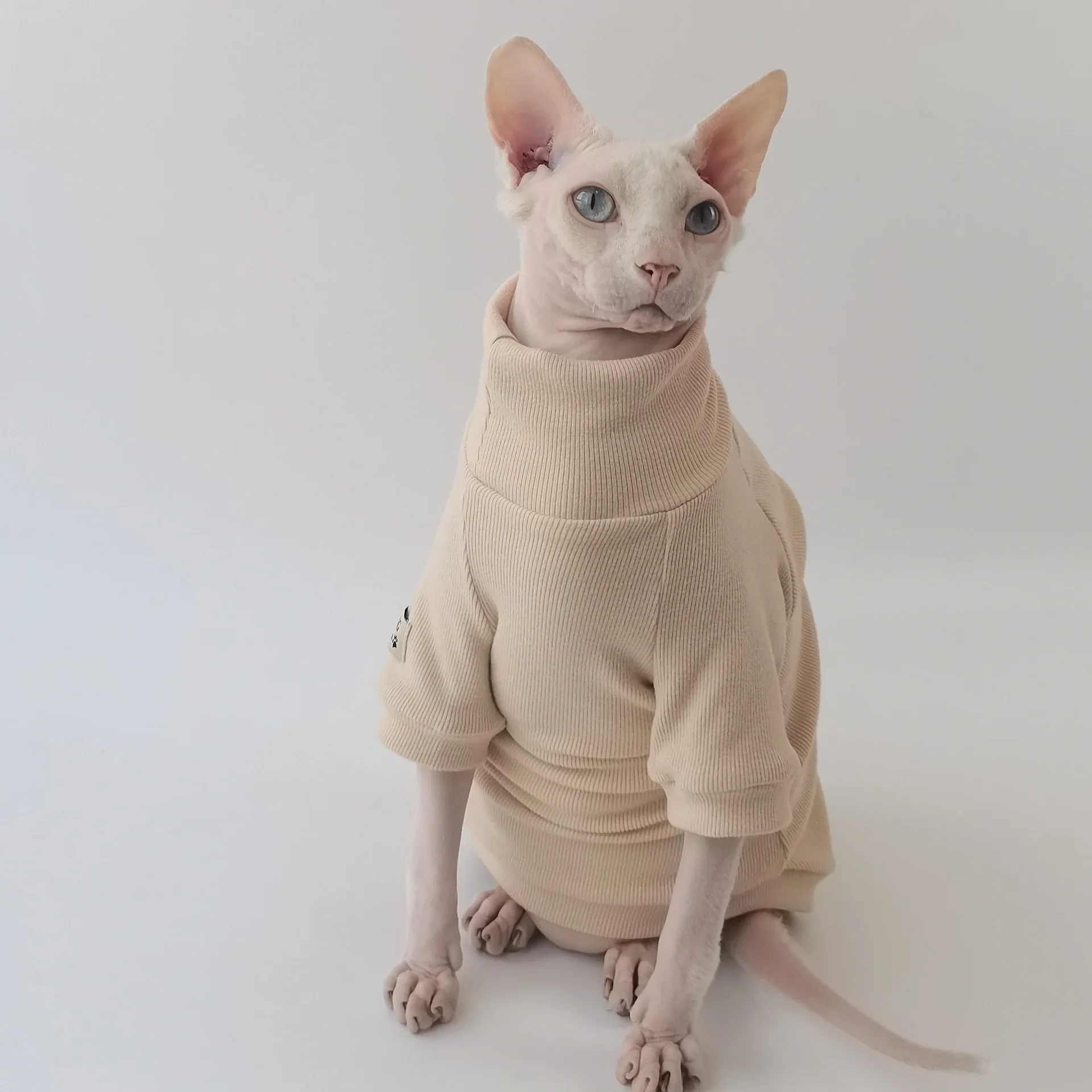 

Comfortable Spring Base T-shirt Sphinx Hairless Cat German Clothing High Elastic Cashmere Fabric