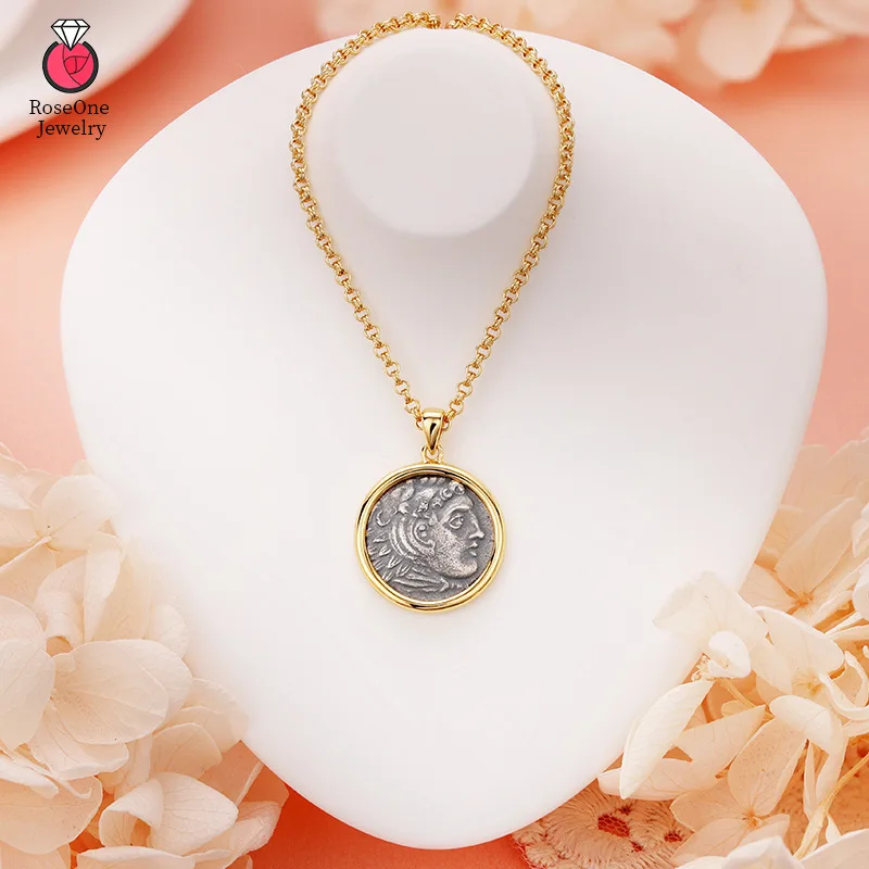 Ancient Greek and Roman Hercules vintage coin necklace