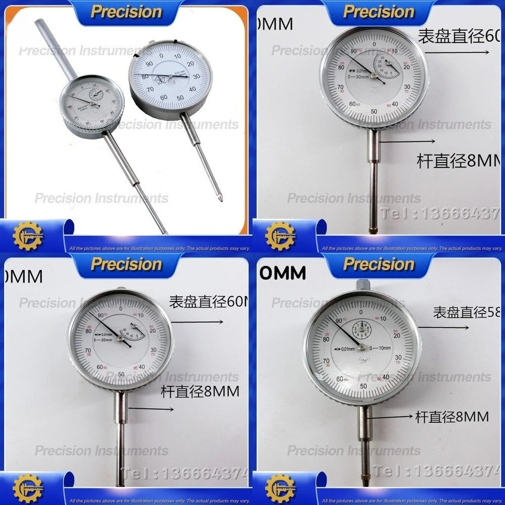 2026 Large Range 0-30mm 0-50mm Shockproof Mechanical Dial Indicator Precision Measuring Tool for Industrial Use
