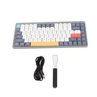 Wireless Mechanical Keyboard 84 Keys 2.4G+BT5.0+Type C 3 Connections 75% Low Profile Layout Keyboard RGB Light Effect for Tablet