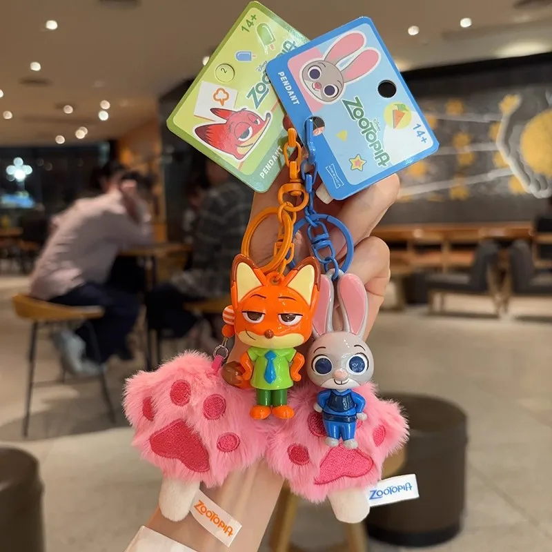 พวงกุญแจตุ๊กตา Zootopia ของแท้ การ์ตูนจูดี้ ฮอปส์ และ นิค ไวลด์ พวงกุญแจรถยนต์ ของตกแต่งกระเป๋า