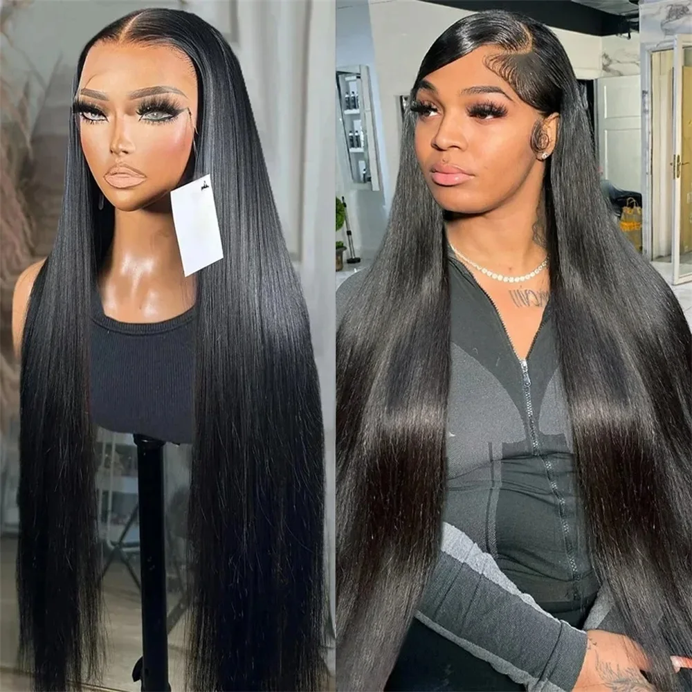 

13x4 Bone Straight Lace Front Wigs Human Hair 13x6 HD Transparent Lace Frontal Wig 38 Inch 5x5 4X6 Pre Cut Glueless Closure Wig