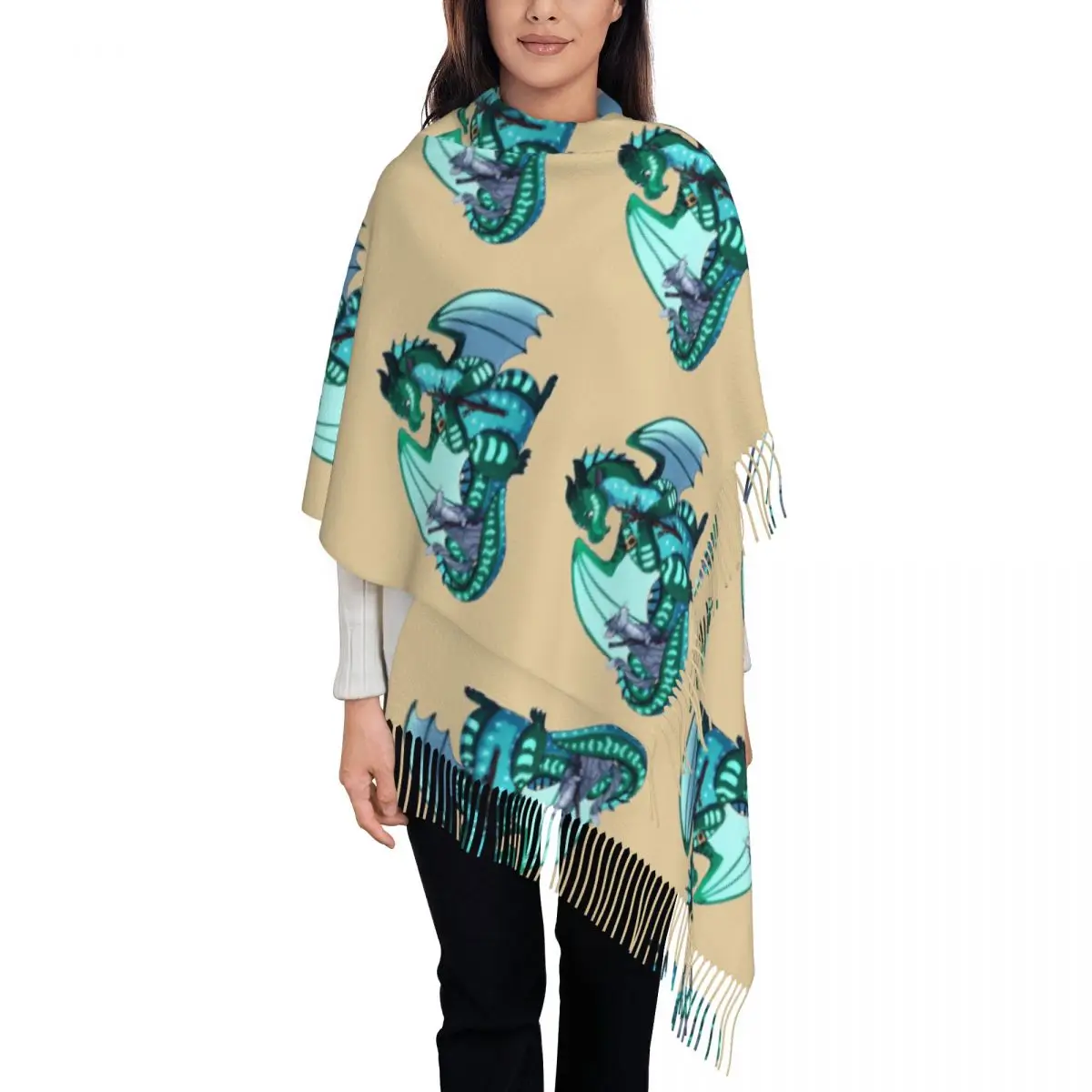 Wings Of Fire and Warriors Turtle And Jayfeather - Stick Bois Scarf Tassel Scarves Women Shawls and Wraps Fall Winter Shawl Wrap