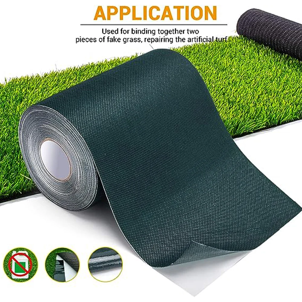 Artificial Grass Seam Tape, Self Adhesive Synthetic Turf Seaming Tape for Faux Grass Lawn Outdoor Carpet Mat Rugs Jointing