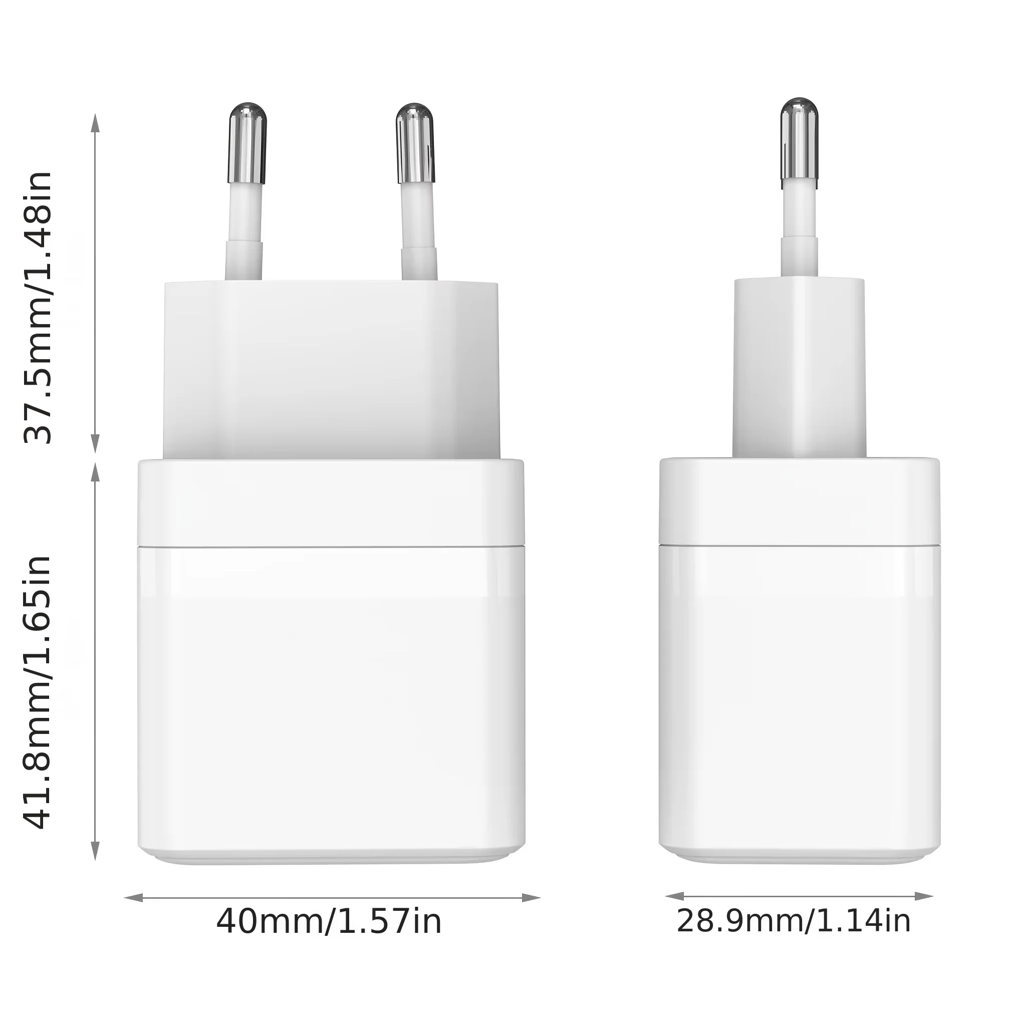 33W GaN Dual USB-C Fast Charger, EU Plug Type C Charging Block, Compact Travel Wall Adapter for iPhone 16,16 Pro,16 Plus,15,14