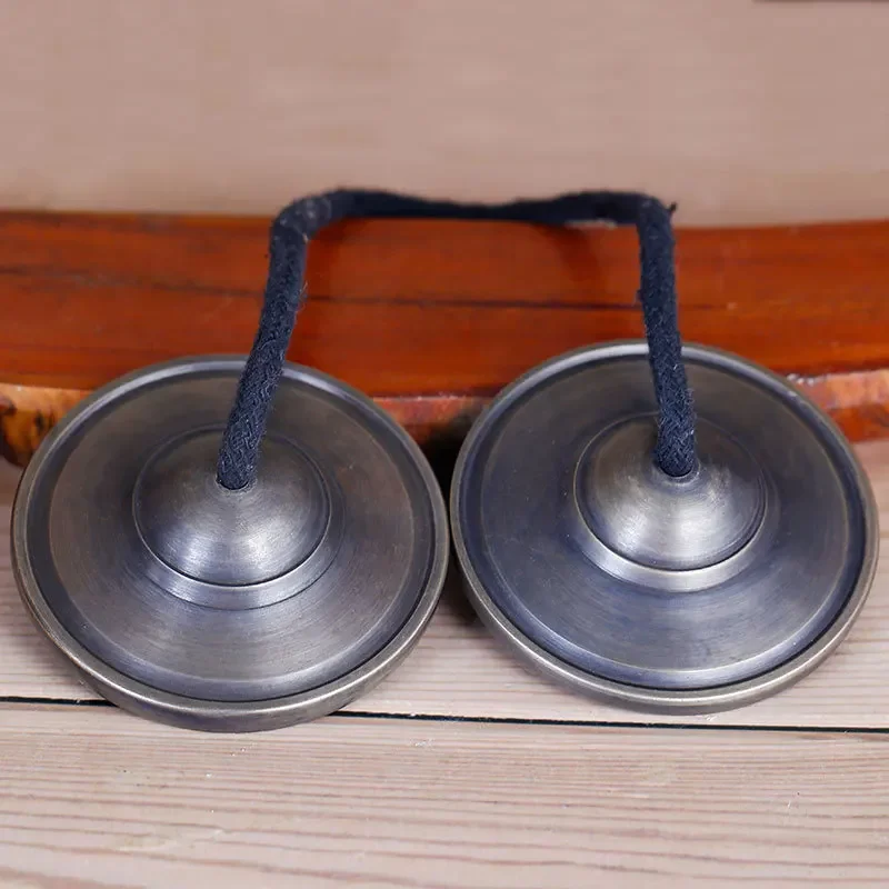 1 Pair Tibetan Tingsha Cymbals Meditation Chime Bells with Tibetan Cloth Bag Meditation Chime Bells for Percussion Instrument