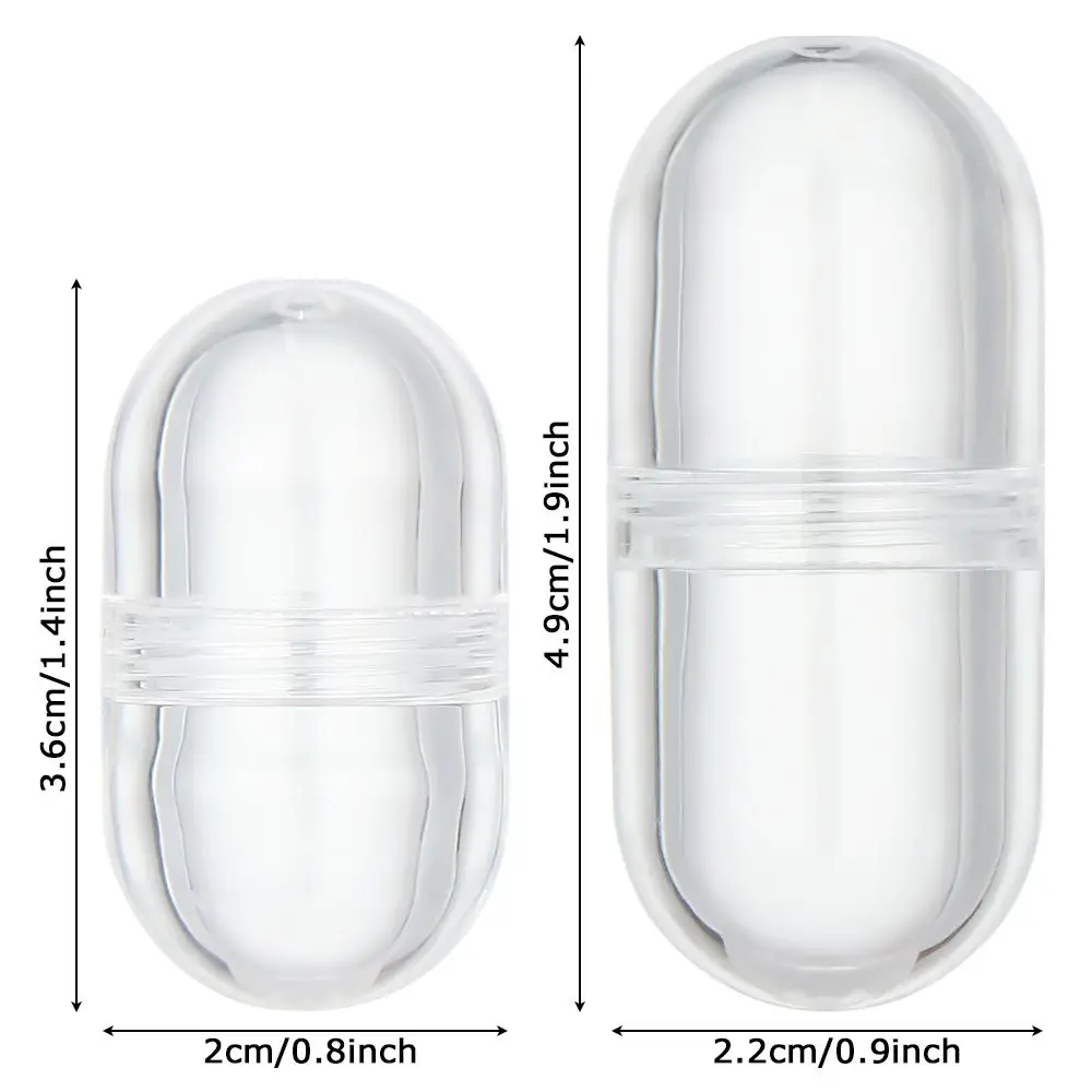 5Pcs 3ml/6ml Mini Portable Empty Capsule Shell Hollow Clear Pill Case Plastic Bottle Tablet Medicine Splitters Holder Box