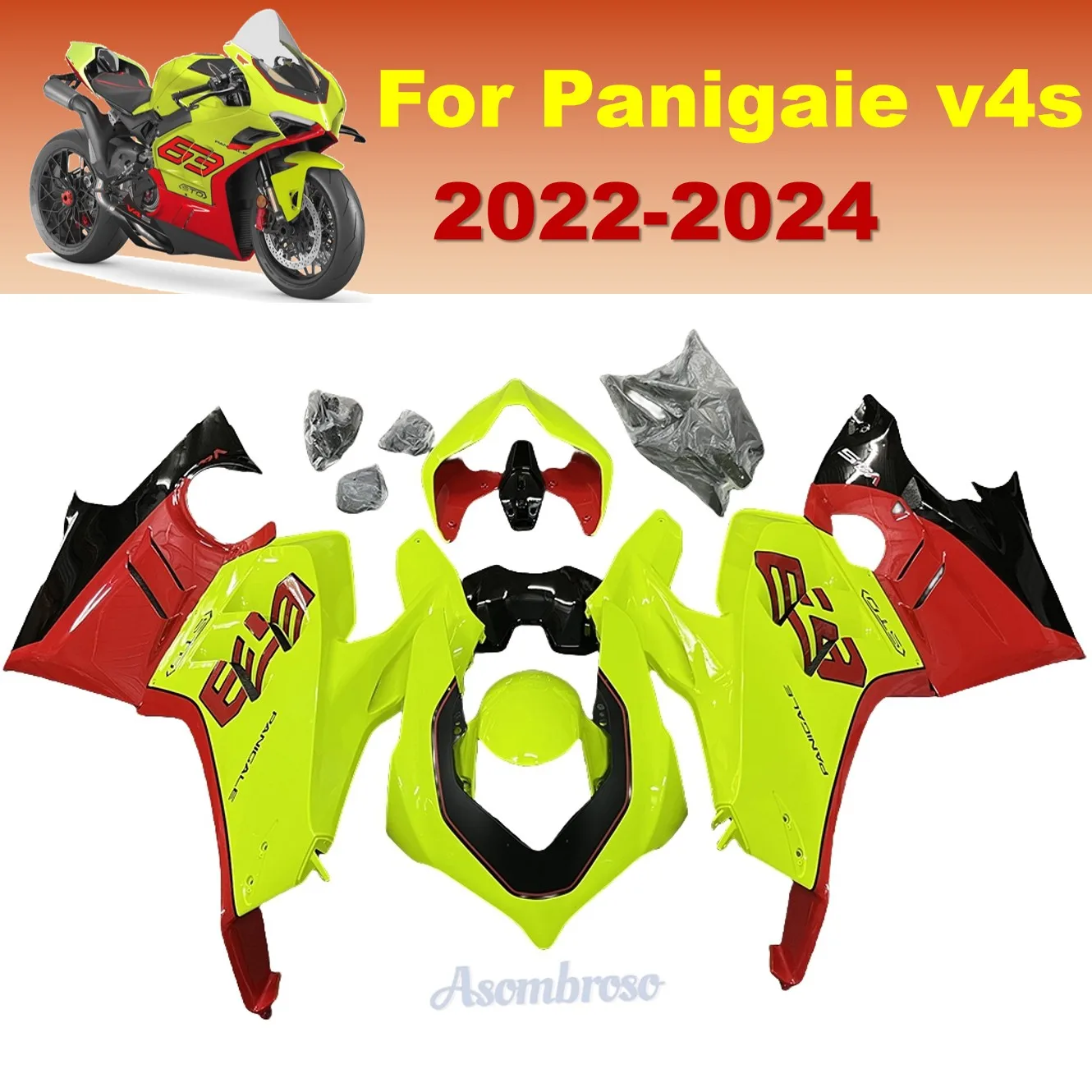 

Custom Body Fairings Kit Fit For Ducati PANIGALE V4 2022 2023 2024 V4S / V4R / S / SP2 Street Fighter V4 Sportbike Fairing set