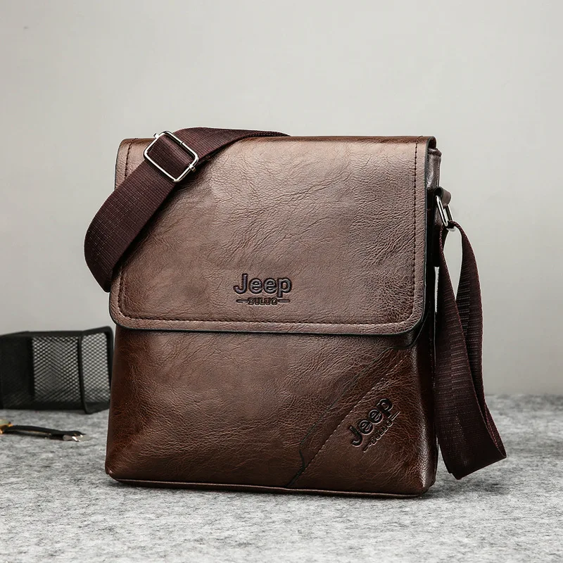 Jeep Buluo Luxe Merk Messenger Bag Mannen Lederen Business Schoudertassen Voor Man Crossbody Bag Mannelijke Handtas