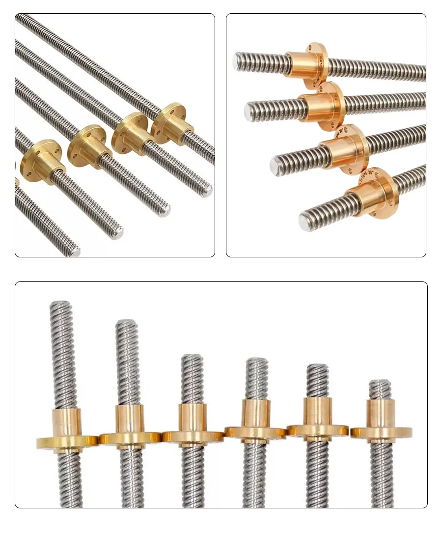 Trapezförmige Schraube 304 Edelstahl Gewindeschraube T20*4 Schraube mit Kupfermutter 20 mm – Detail 9