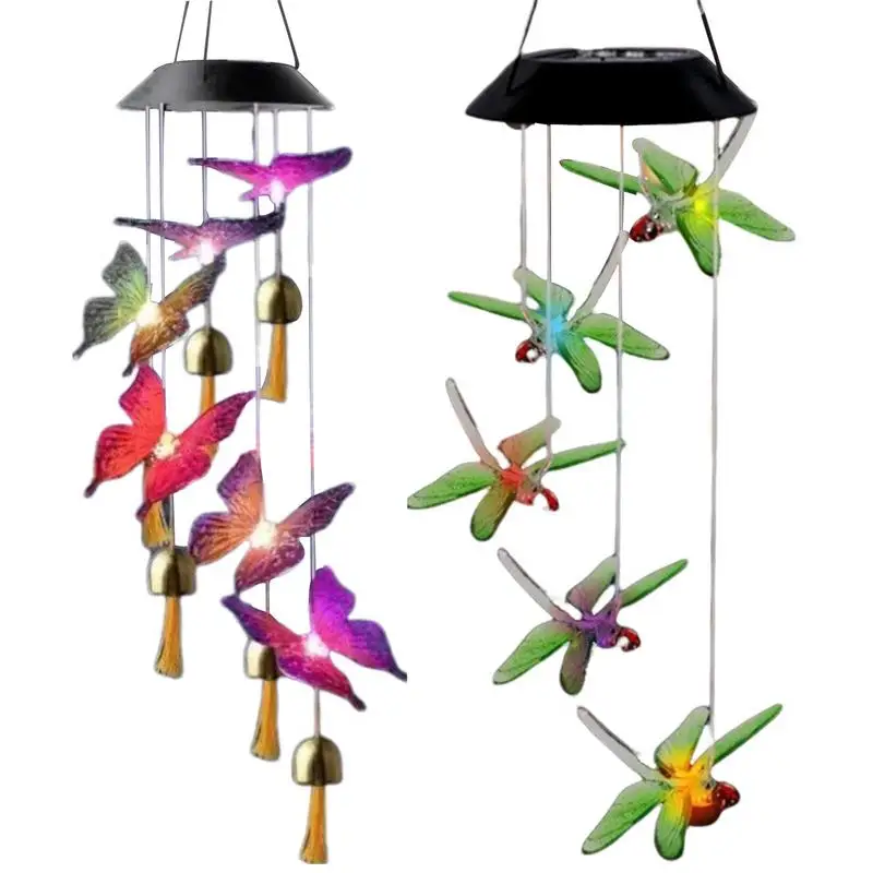 

Wind Chime Solar Wind Chime Hummingbird Dragonfly Wind Chimes Outdoor Indoor Color Changing Light S Hook For Patio Yard Garden