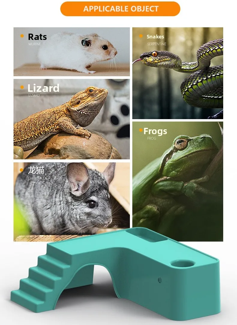 منصة حيوانات أليفة صغيرة متعددة المستويات من NOMOY مع منحدر ومخبأ وطبق طعام - ديكور قفص للهامستر والشينشيلا والجربوع #6