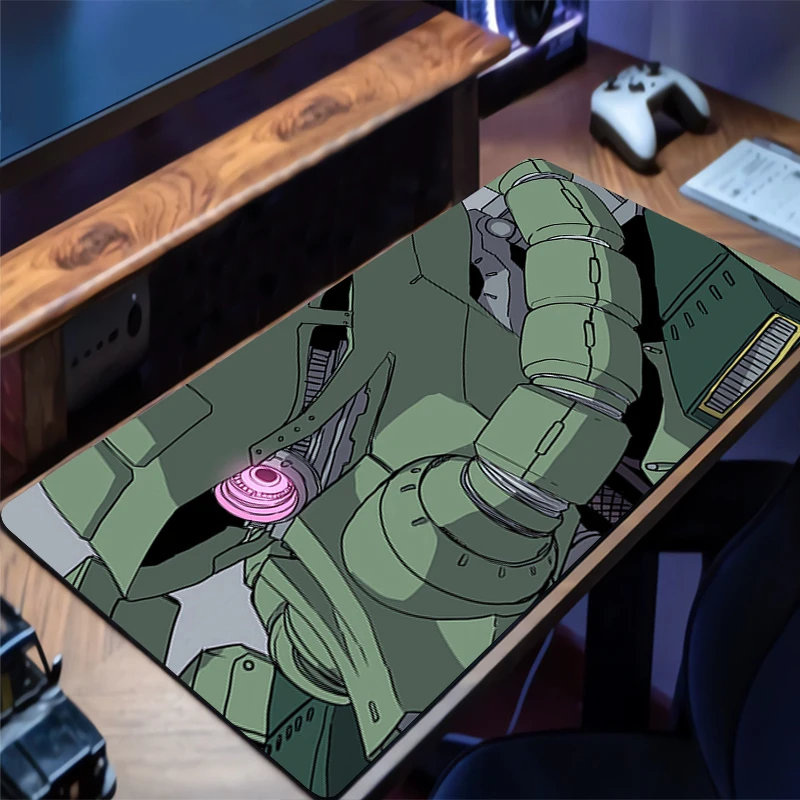 Tapis de souris mécanique guerrier Gundam Zaku II, pour ordinateur portable, bureau, HD, en caoutchouc, pour jeu, accessoires PC, clavier