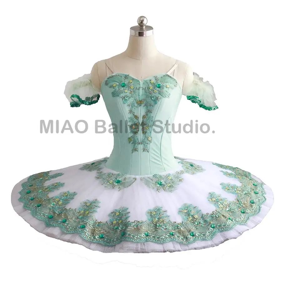 

Professional Dryads Variation ballet tutu Pancake Ballet Classical Tutu Aqua Green for girls stage performance costume 0071