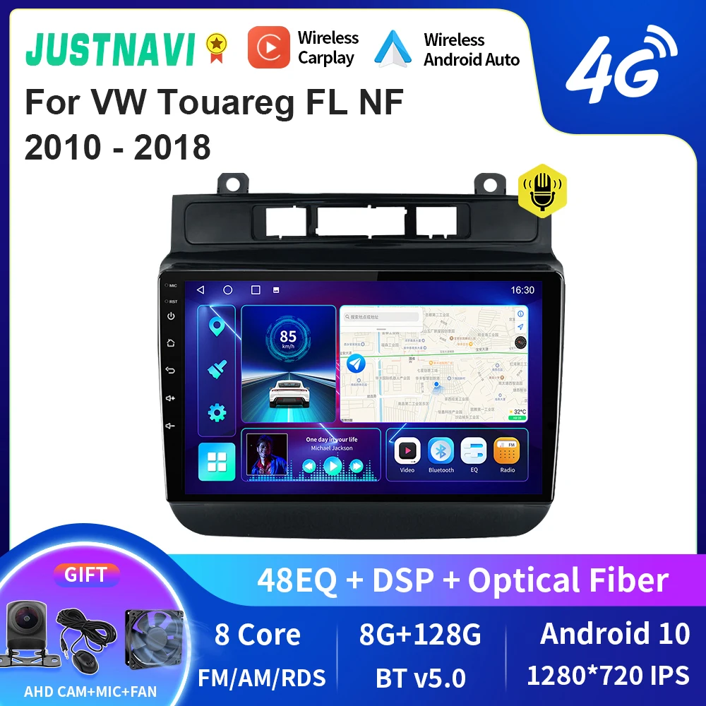 

JUSTNAVI QT10 For Volkswagen Touareg FL NF 2010-2018 Car Radio Multimedia Video Player Navigation Stereo GPS Android10 2din DVD