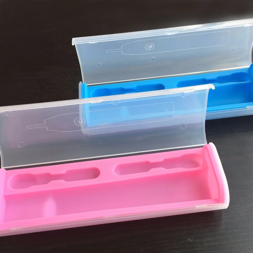 علبة فرشاة الأسنان الكهربائية المدمجة مقاس 215 × 8 × 45 سم صندوق تخزين للسفر لرأسين وفرشاة واحدة حقيبة سفر لفرشاة الأسنان الأرجوانية