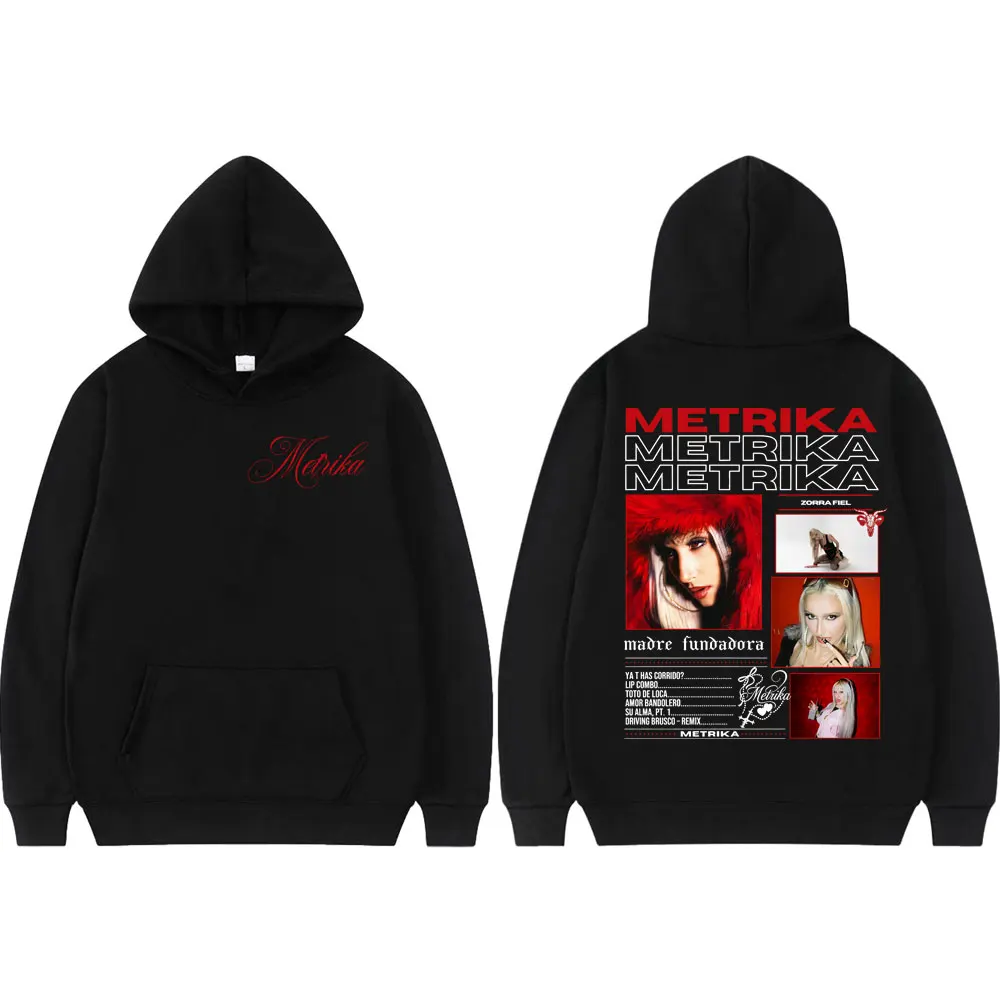 

Rapper Metrika Graphic Hoodies Fashion Y2k Aesthetic Long Sleeve Sweatshirts Men Women High Quality Fleece Oversized Pullovers