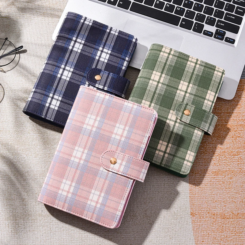 

A6 Retro Plaid DIY Binder Notebook Cover Diary Agenda Planner Paper Cover School Stationery