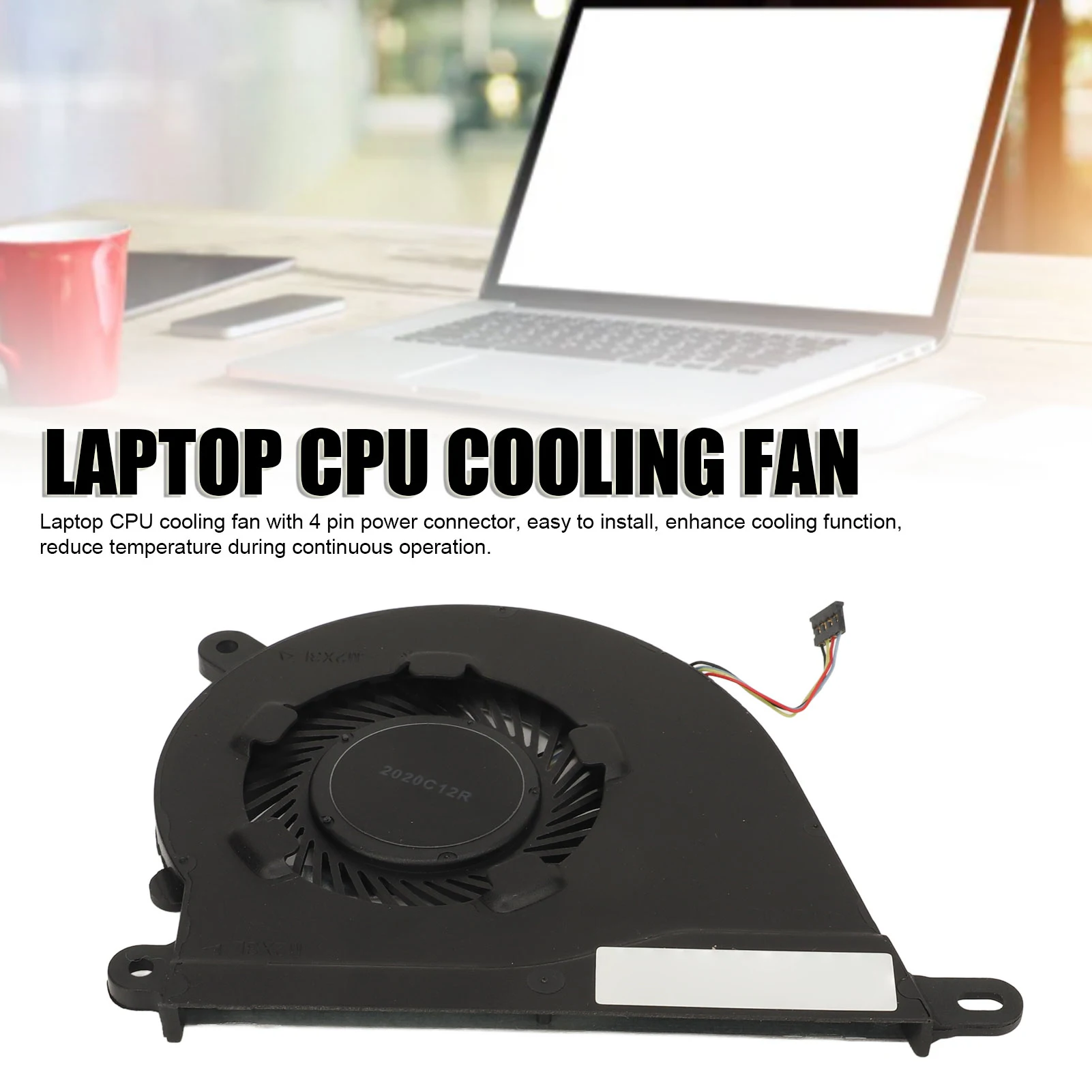 

CPU Cooling Fan 4 Pin Connector Replacement Laptop Internal Cooling Fan for HP 14S DQ 14S FQ 15S EQ 15S FQ 15 EF 15 DY