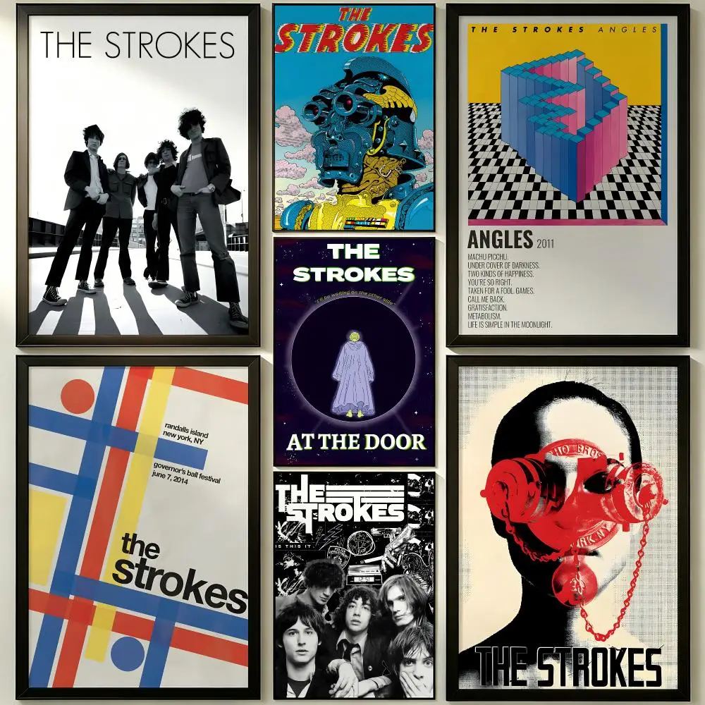 band The Strokes Poster Wall Sticker Poster Decal PP Material Self-Adhesive Waterproof for Living Room Home Wall Decor