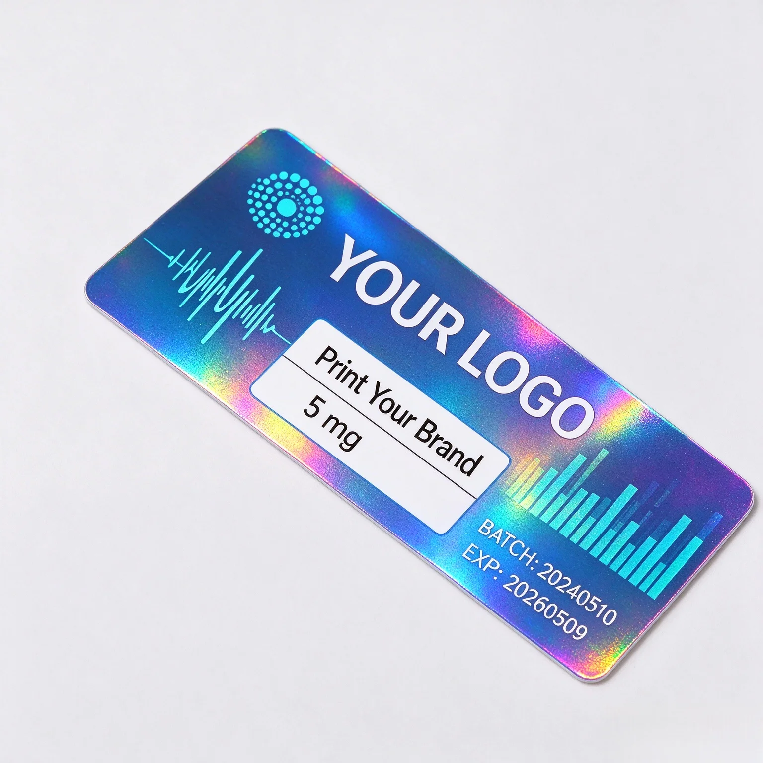 3ml Peptide Small Vial Sticker Labels and Paper Box,Free Custom Design,Holographic Logo Print with Matching Plastic Insert