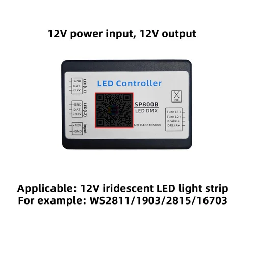 Imagen 2 del producto Controlador de señal de giro de coche, luz de desplazamiento LED colorida, luz de freno intermitente SP800B WS2815 2812 2811