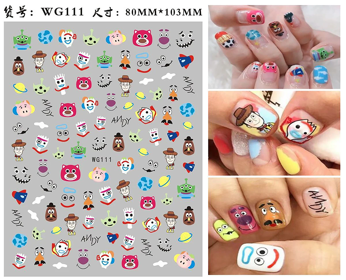 

Наклейки для ногтей с героями аниме «История игрушек» Disney Stitch Nail Art Decoration Nail Slider Cartoon Mickey Mouse Nail Decal Manicure