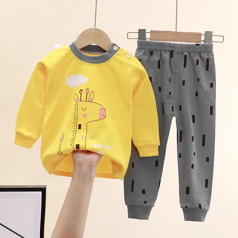 Autunno bambini Cartoon pigiama set primavera ragazze ragazzi pigiameria abiti bambino manica lunga t-shirt + pantaloni 2 pezzi abiti abbigliamento