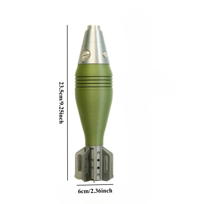 3D Printed Realistic Replica - M2 60mm Mortar Shell Model, Non Functional Military Decoration for Home/office, Secure Storage