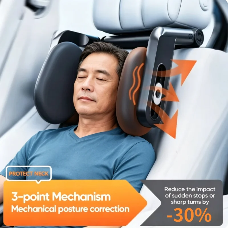 new 3D Multifunctional Car Headrest Memory Foam Neck Support Pillow Free-Adjustment Neck Protection Pillow for Traveling