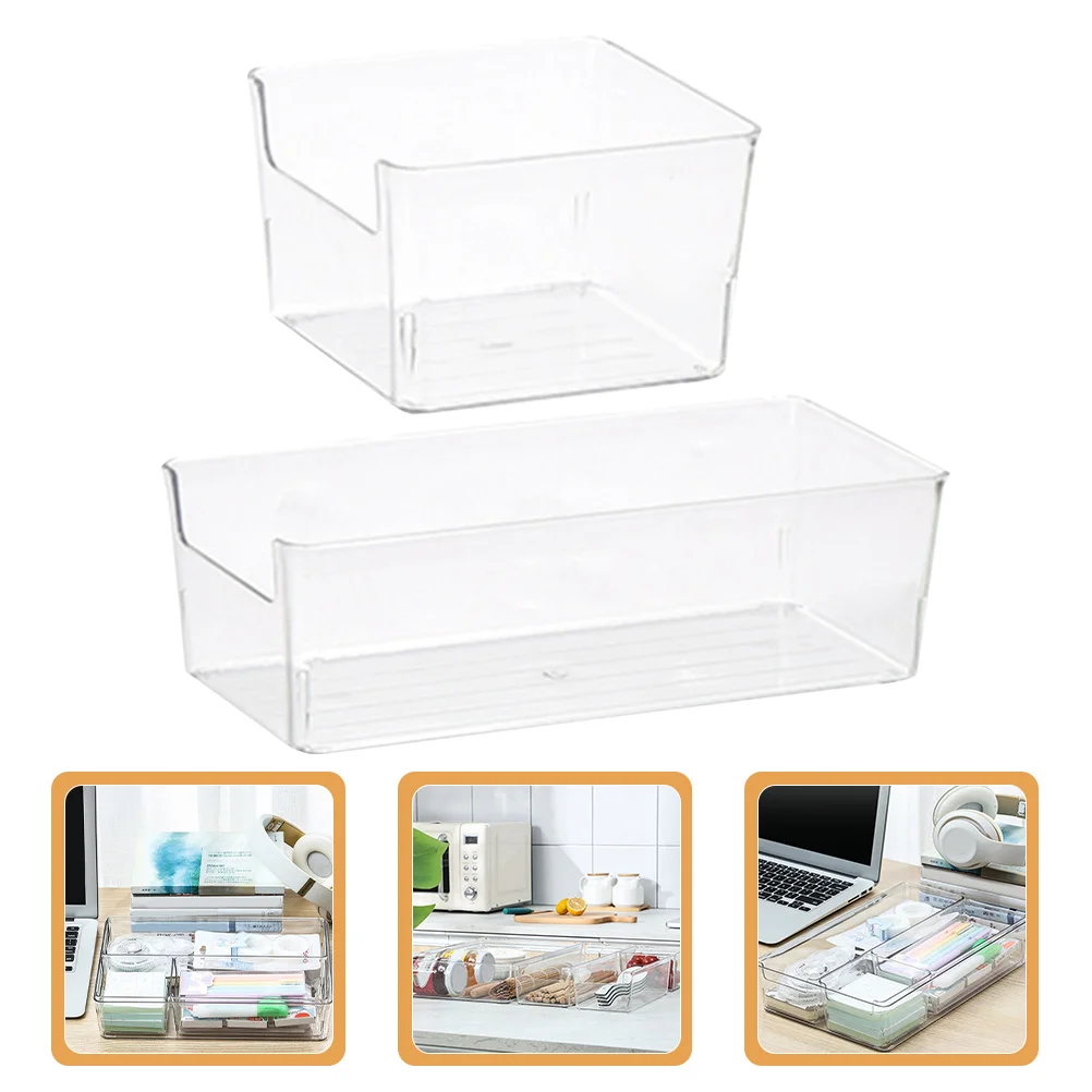 2pcs Drawer Organizer Box Storage Bins For Small Items Home Office Kitchen Bathroom Desktop Dividers Sundry Storage Cases